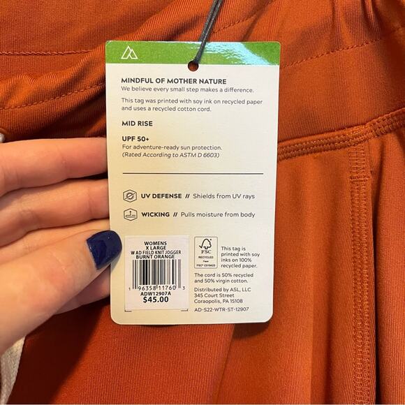 Alpine Design Field Knit Jogger Pants Burnt Orange Women's XL Outdoor Hiking - Picture 7 of 7